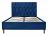 4ft Small Double Loxey Velvet velour Blue fabric bed frame 2
